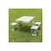 Foldable Aluminum Picnic Table with 4 Seats   Portable Camping Table &amp; Bench Set