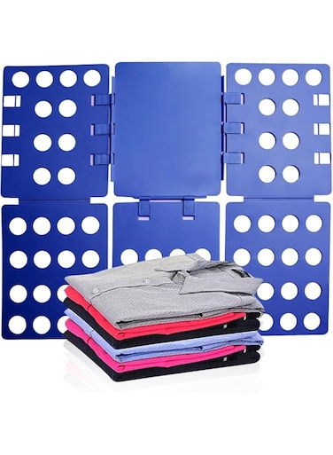Benting T Shirt Folding Board T Shirt Clothes Folder Laundry Organizer Durable Tool Plastic Easy and Fast Folding Board for Kid Children and Adult to Fold Clothes (Blue)