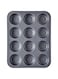 Showay Cake Bakeware Mould, ELECDON Carbon Steel Muffin Pan, 12 Cavity Non-Stick Baking Mini Pie Pans, Tray, Standard Pan Mold for Oven