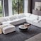 Karnak Danietta Luxury 6 Seater U-Shape Couch Polyester Sofa - White