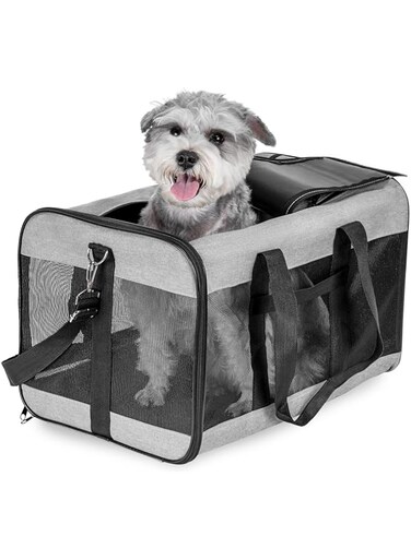Azonee Pet Carrier Soft Sided, Dog Carrier with Inner Safety Leash, Dog Carrier, Pet Travel Carrier for Large Cats and Medium Dogs up to 20 Lbs, Collapsible Travel Puppy Carrier Bag, Durable