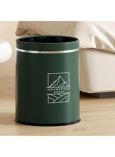 IEW Plastic Trash Can,16L Round Waste Bin, Large Capacity Rubbish Container Dustbin for Home Restaurant, Office Waste Paper Basket, Garbage Can for Kitchen/Bedroom/Living Room/Bathroom (Green)