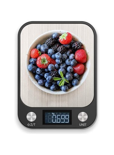 ROYAL POLAR Food Weighing Scale with Large LCD Display,Electronic Kitchen Scale,Kitchen Scale Digital (Black, 15 KG)