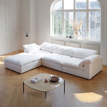 Karnak Cloud Sofa 3-Seater Polyester Fabric - White