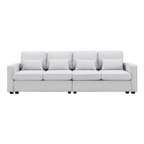 Karnak Sealand 4 Seater Polyester Sofa - Light Grey