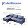 Karnak Rossi 3-Seater L-Shape Leather Sofa - Blue
