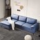 Karnak Rossi 3-Seater L-Shape Leather Sofa - Blue