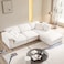 Karnak American 3-Seater Polyester Fabric L-Shape Sofa - White