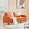 Karnak Berlin 2 Seater Leather Sofa - Orange - Orange