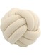 Byitre Super Soft Knot Ball Pillow Velvet Round Throw Knotted for Home Sofa Bedroom Decor &amp; Photography Props Decorative(Ivory,10.6'') 11''