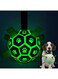 QDAN Glow in The Dark Dog Toys Soccer Ball with Straps, Outdoor Interactive Dog Toys Puppy Birthday Gifts, Dog Tug Water Toy, Light Up Dog Balls for Small &amp; Medium Dogs（6 Inch Size 2）