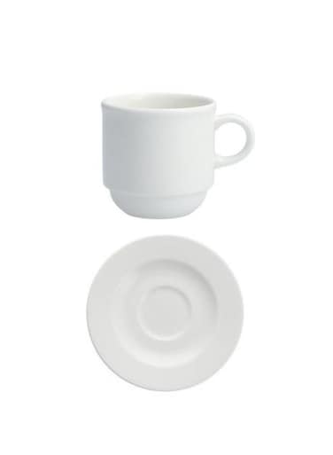 Ilona Stackable Espresso Cup 88.72ml &amp; Ilona Espresso Saucer 12.7cm