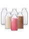 6Pcs 32oz Glass Milk Bottle with Plastic Tamper-proof Caps Vintage Reusable Dairy Drinking Containers, Milk, Juice,Yogurt, Smoothies