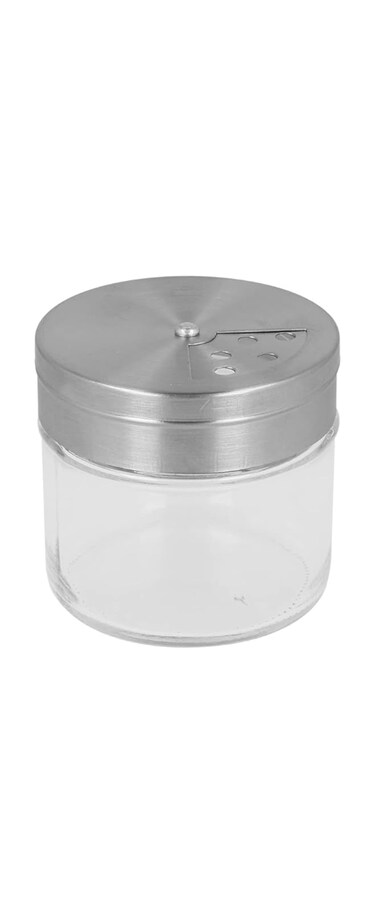 Metaltex Transparent Salt and Pepper Spice Shaker, 100 ml Capacity, Silver
