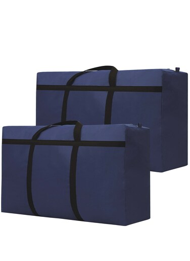Extra Large 2 Pack Moving Bags With Strong Zippers And Carrying Handles, Storage Bags Storage Totes For Clothes, Moving Supplies, Space Saving Oversized Storage Bag Organizer For Moving,Traveling 154L