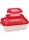 Taliona Boro Rectangular Food Container Set - Red