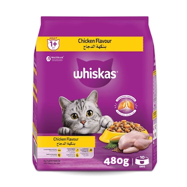Whiskas Chicken Dry Cat Food, Bag of 480g