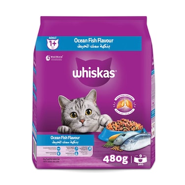 Whiskas Ocean Fish Dry Cat Food, Bag of 480g
