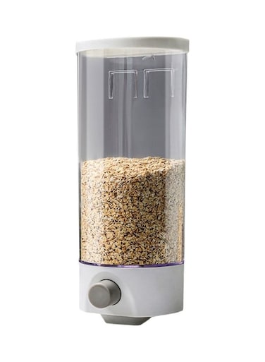 Cylindrical Shaped Grain Dispenser White/Clear 1.5kg