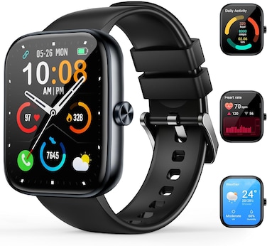 Smart Watch for Men Women Answer/Make Call, 1.83" Smartwatch, Fitness Watch with Heart Rate Blood Pressure Sleep Monitor, 110+ Sports, IP69 Waterproof Step Counter Watch Compatible with Android iOS