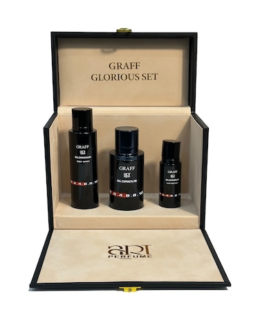 Graff Art Perfume Glorious Set 3Pcs Eau De Parfum 100ml + Body Spray 100ml + Hair Mist 30ml