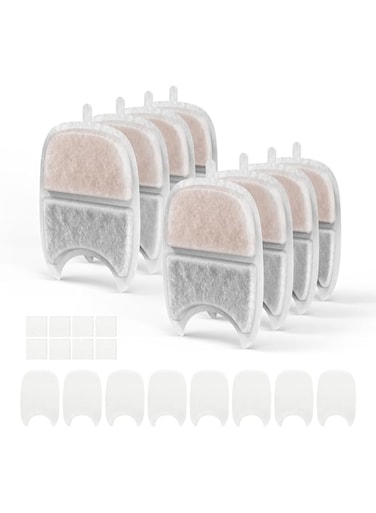 SAMANIJA 8-Pack filter replacements with Sponges,Compatiable with FEELNEEDY 135 fl oz/4L Cat Water Fountain