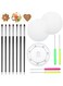 MAKINGTEC Cookie Decorating Kit, 14 Pieces Supplies Including Acrylic Cookie Turntable 2 Silicone Mesh Mats 7 Cookie Decoration Brushes 4 Scribe Needles for Cookie Cake Fondant