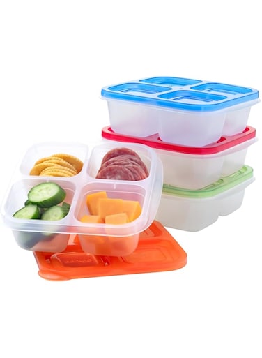 Bentgo Easyboxes 4-Compartment Snack Containers - 8-Piece Set with 4 Trays &amp; 4 Custom-Fit Lids to Seal in Freshness - Reusable Food Storage &amp; Meal Prep Bento BPA-Free Containers (Classic)