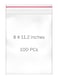 100 Pieces 8 x 11.2 inches Clear Zip and Lock Bags - Resealable Plastic Zipper Bags