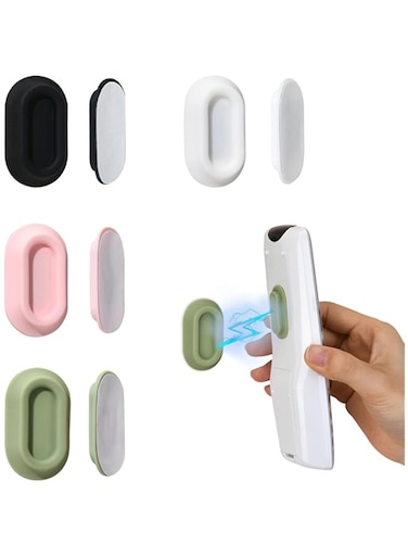 XYOFUN Magnetic Remote Control Holder Wall Mount - 4 Pcs No Drill Self-Adhesive Organizer for Air Conditioner &amp; TV Remotes, Storage Caddy for Televisions Backside - Multicolor