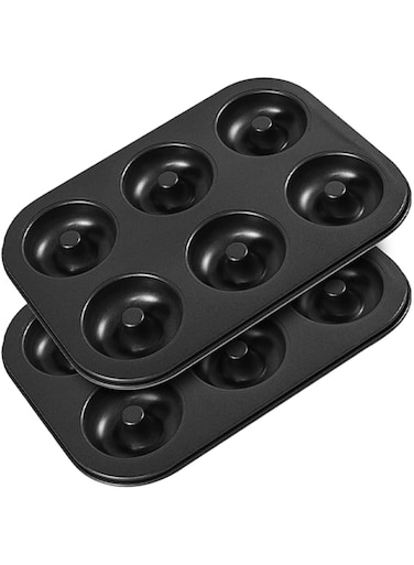 Shudyear 2 pcs 6 cavities non-stick donut baking pan, donut mold, donut baking pan. Suitable for oven