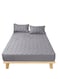Waterproof Fitted Bedding Topper Set 180 x 200 cm - Dark Grey Protect Your Mattress and Pillows Includes 2 Pillowcases