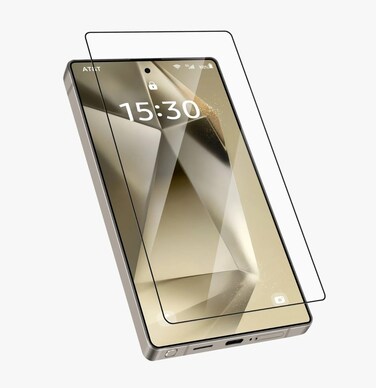 Levelo 2.5D Silk Print Aluminum Glass AR Screen Protector, Explosion Proof, Auto-Exhaust, Hydrophobic Coating, 9H Scratch Resistant, Anti-Bubble, Anti-Reflection (Clear, S25 Ultra)
