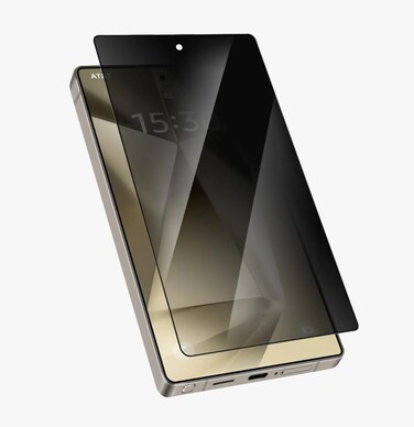 Levelo 2.5D Silk Print Aluminum Glass AR Screen Protector for S25 Ultra, Explosion Proof, Hydrophobic Coating, 9H Scratch Resistant, Anti-Bubble, Anti-Reflection, Black
