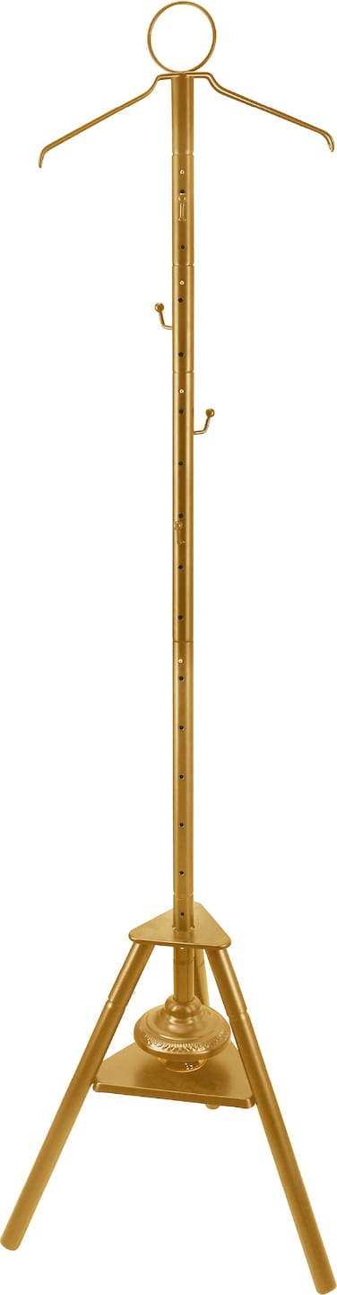 Porodo Lifestyle Clothing Bukhour Incense Burner, 186cm Height, Smart Bukhour Design, Built-In Incense Ventilation Holes, Wrinkle Removal &amp; Scenting, Sturdy Non-Skid Base, Hanger Hook, Gold
