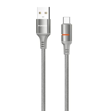 
كابل بورودو 2.4A USB-A إلى Type-C مضفر 1.2م، سرعة نقل 480Mbps، توافق عالمي – رمادي