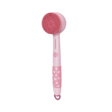 Porodo Lifestyle Kids Electric Bath Brush, 1200mAh Battery, IPX6 Waterproof, Soft Silicone Brush, Loofah Cleanser, Type-C Charging, 90+ Minutes Working Time, Pink
