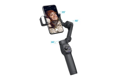 Porodo 3-Axis Gimbal, 3600mAh Battery, 780 Minutes Working Time, One-Key Angle Switch, Detachable Fill Light, Smart Live Tracking, Smartphones Up to 7.72", Black
