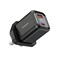 Porodo Dual-Port Wall Charger, GaN Technology, 35W Max Output, USB-C &amp; USB-A Ports, Built-in Safeguards, Digital Display, 1.2m Type-C to Lightning Cable, 3-Pin UK Plug, 100-240V, Black






