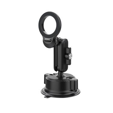 حامل مغناطيسي لسيارة مع MagSafe من Porodo، 17 مغناطيسًا، دوران 360°، أفقي وعمودي، مغناطيس N52، لاصق قوي، تصميم قابل للطي – مواد ABS، PC، سبيكة الألمنيوم - اسود