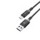 Powerology Power Sync Weave PD 20W USB-A to USB-C Metal Plug Nylon Braided Cable, 1.2 Meter, 5V/3A Charging Speed, 480Mbps Transfer Speed, Dark Grey
