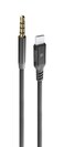 Powerology AUX 3.5mm to USB-C Aluminium Shell Nylon Braided Cable, 1.2 Meter, 16-bit/48kHz Audio Resolution, 480Mbps Transfer Speed, Dark Grey
