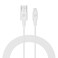 Powerology Power Sync Flex MFI Lightning to USB-A TPE Jacket Over-Molded Cable, 1.2 Meter, USB-A to Lightning, 5V/2.4A Charging Speed, 480Mbps Transfer Speed, White
