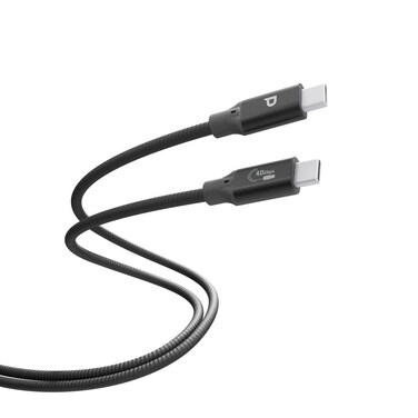 Powerology 240W Power Sync Weave USB4 Thunderbolt 40G Aluminium Shell Nylon Braided Cable, 3 Meter, 48V/5A Charging Speed, 40Gbps Transfer Speed, 8K Video Output, Dark Grey

