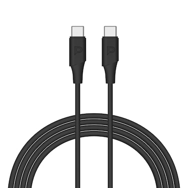 Powerology Power Sync Flex PD 60W USB-C to USB-C V2.0 TPE Jacket Over-Molded Cable, 1.2 Meter, Full Speed Charging, 20V/3A, 480Mbps Transfer Speed, Black
