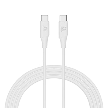 Powerology Power Sync Flex PD 60W USB-C to USB-C V2.0 TPE Jacket Over-Molded Cable, 1.2 Meter, Full Speed Charging, 20V/3A, 480Mbps Transfer Speed, White
