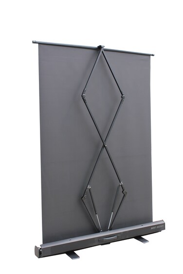 شاشة بروجكتور جرين لايون المحمولة 80 بوصة، قماش أبيض غير لامع، معامل سطوع 1.2، تقنيات مقاومة للانعكاس، زاوية مشاهدة 160°، ارتفاع قابل للتعديل، قابلة للغسل ومقاومة للتجاعيد، حافة سوداء