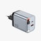 Green Lion GaN Premium EU Plug Wall Charger 40W, Type-C and USB-A Ports, PD 40W Fast Charging, 70cm Retractable Cable, Flame Retardant PC Construction, 100-240V Input, Universal Compatibility, Black
