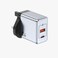 Green Lion GaNPremium UK Plug Wall Charger PD 45W, Input 100-240V, 50/60Hz, PC Flame Retardant Material, PPS 44.55W PD Power Delivery, USB-A &amp; USB-C Port, QC 3.0 30W Output, PD 40W Output - UK Plug