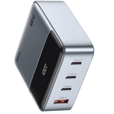 Green Lion 100W GaNPremium UK Plug Adapter with 3 USB-C Ports, USB-A, 60W QC 3.0, 100W PD Output, PPS 49.5W Power Delivery, 0%-50% Charge in 30 Minutes, PC Flame Retardant Material
